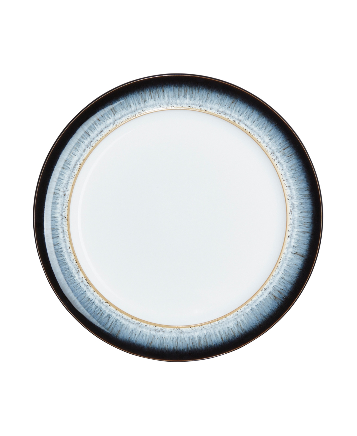 Halo Set of 4 Wide Rimmed Dinner Plates - Blue - Black