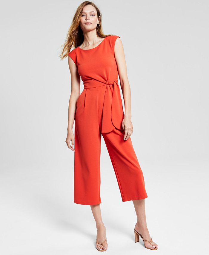 Tahari ASL Women's Sleeveless SideTie Cropped Jumpsuit Macy's