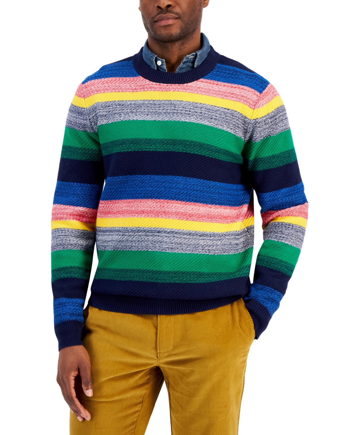 Men's Multi-Stripe Sweater, Created for Macy's - Multi