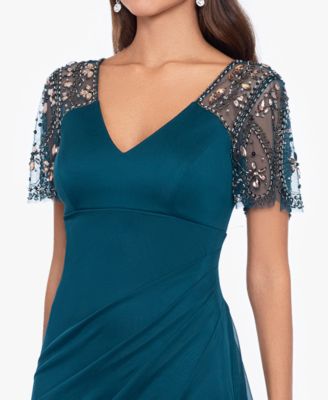 Beaded-Sleeve Gown 