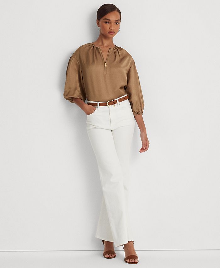 Lauren Ralph Lauren Women's Blouson-Sleeve Chambray Shirt