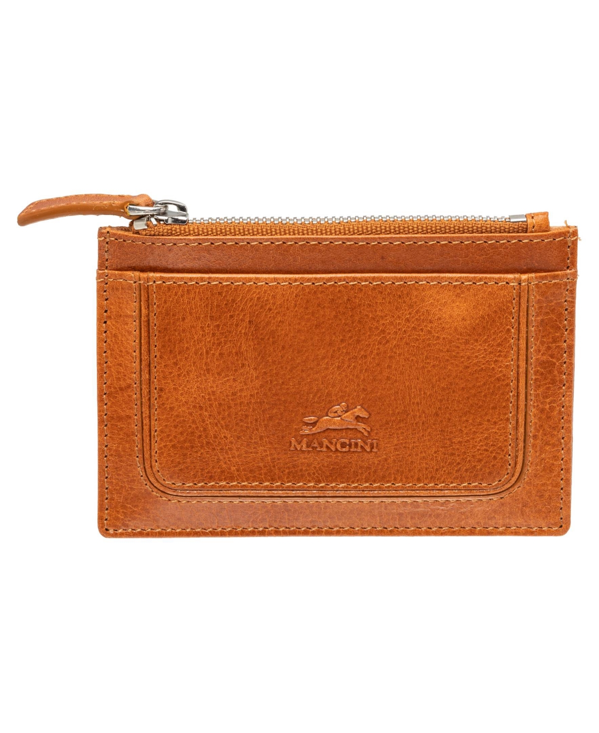 Mancini South Beach Rfid Secure Card Case And Coin Pocket In Tan