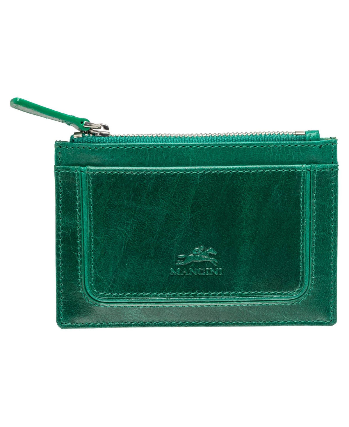 Mancini South Beach Rfid Secure Card Case And Coin Pocket In Green
