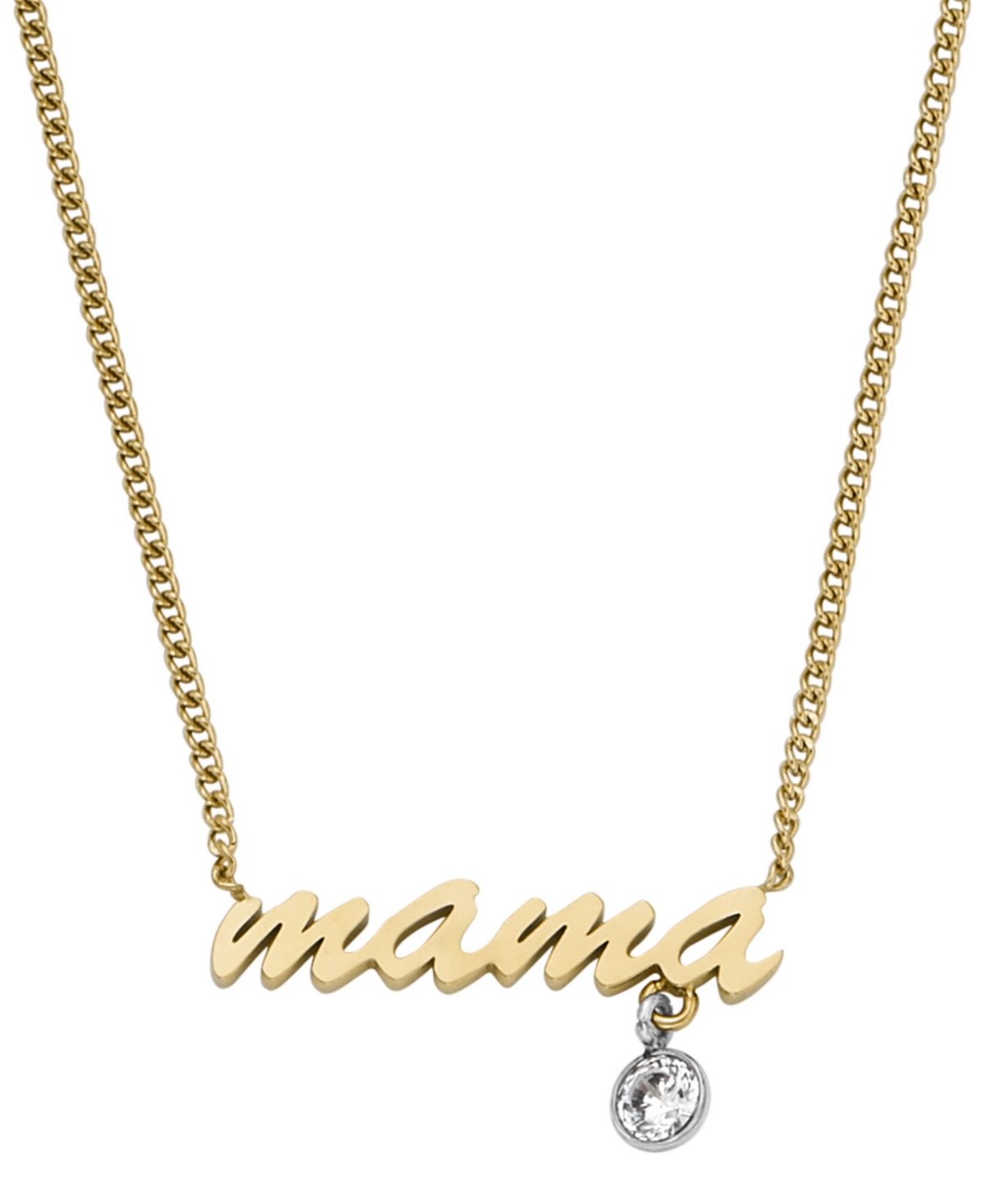 Fossil Two-Tone Sadie Name Stainless Steel Chain Necklace