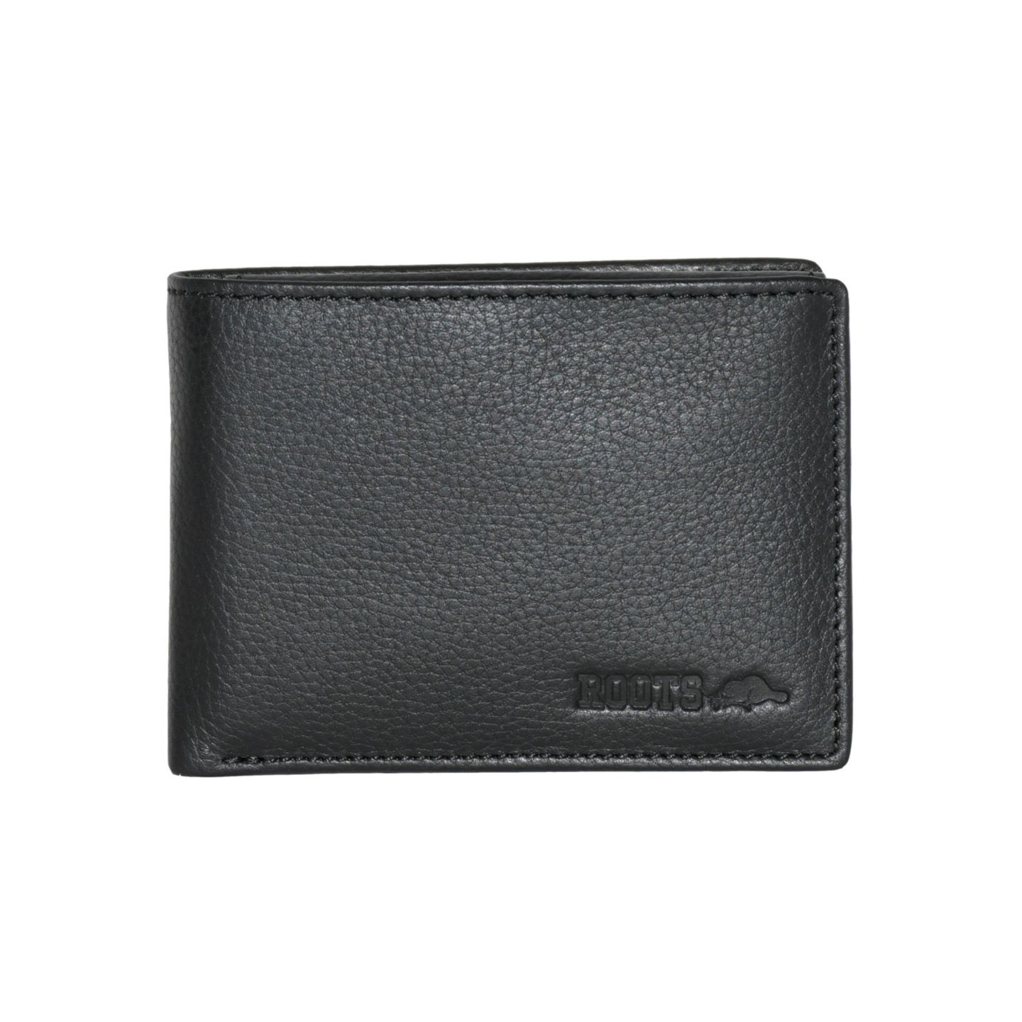 Мужской кошелёк Roots Men Leather Slimfold Wallet with Removable ID, цвет: Чёрный — фото 1