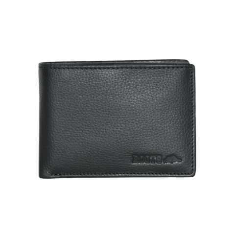 Мужской кошелёк Roots Men Leather Slimfold Wallet with Removable ID, цвет: Чёрный