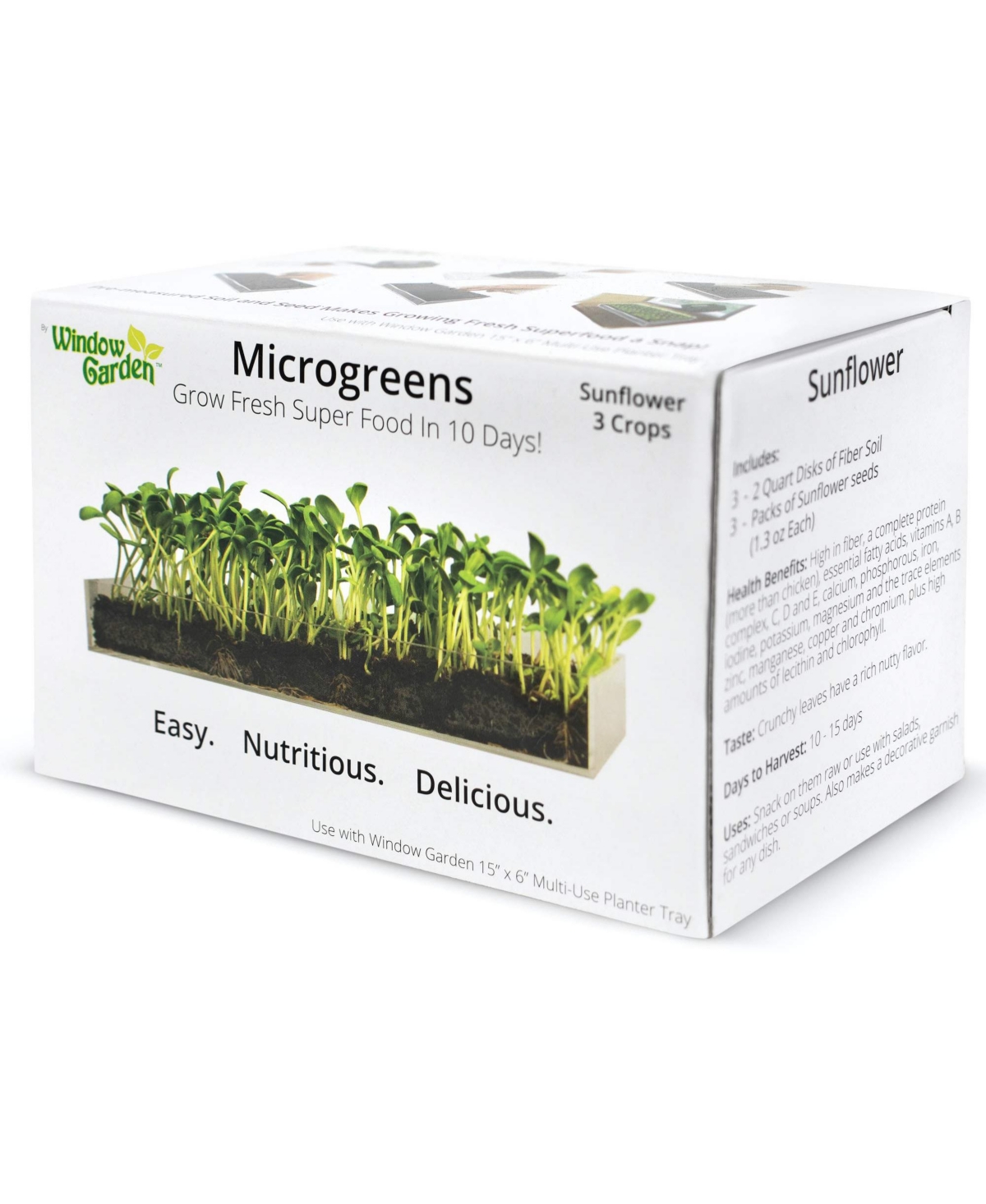 Microgreens Growing Kit - Includes Microgreen Seeds, Organic Pea Shoot (3 Pack Refill) - Indoor Microgreen Grow Starter Kit - Pre-Measur