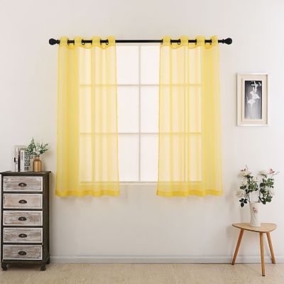 Montauk Accents 2 Piece Grommet Top Summery Sheer Voile Window Curtain Panels For Small/Short Windows
