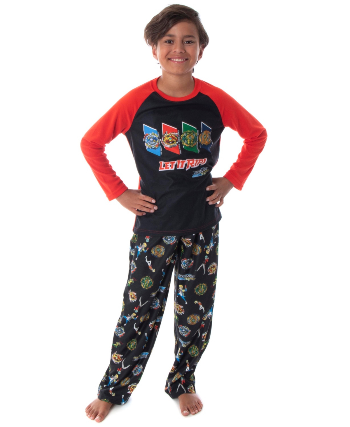 Beyblade Burst Boys Spinner Tops Fafnir Let It Rip Kids 2 Piece Pajama Set In Bright Red ModeSens
