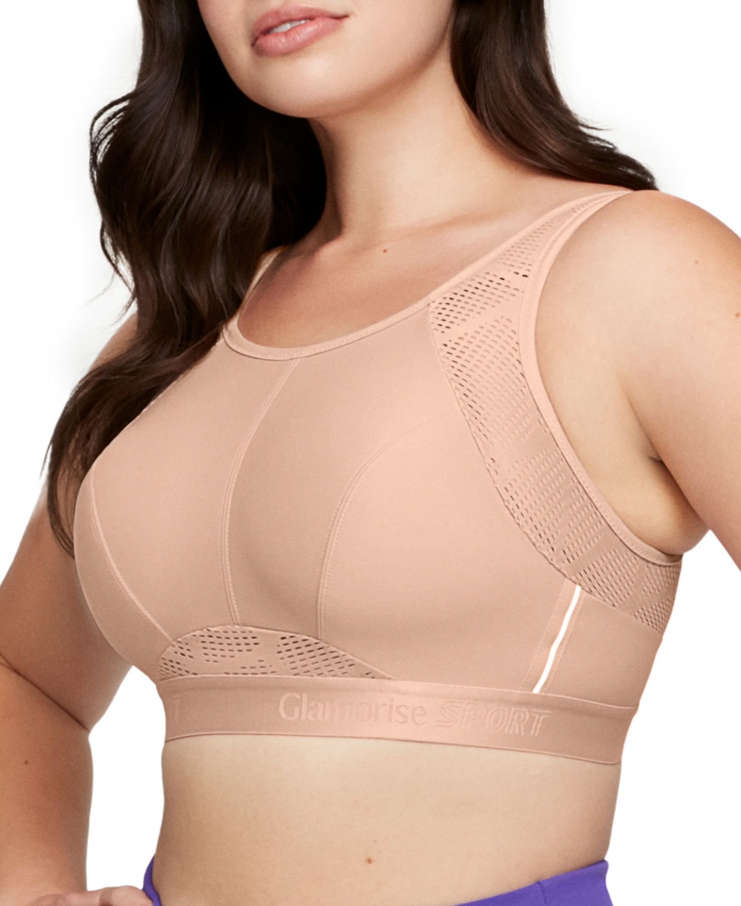 Full Figure Plus Size No-Sweat Mesh Sports Wirefree Bra 1068