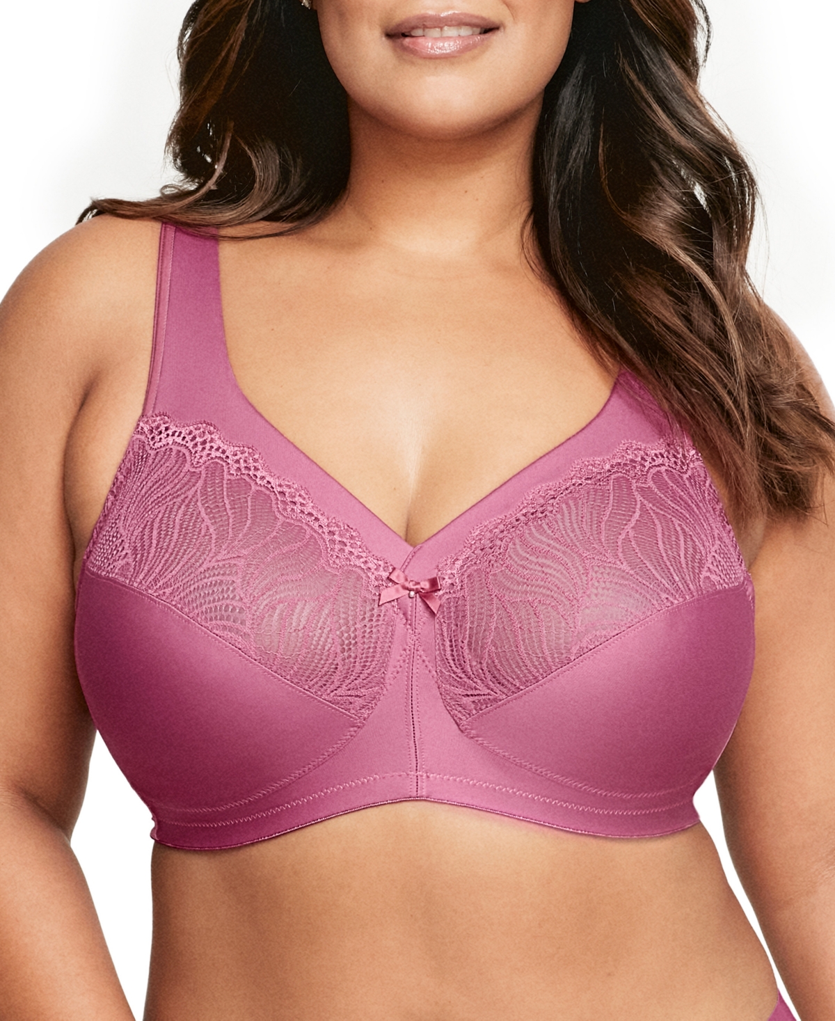 Plus Size Full Figure Magiclift Natural Shape Support Wireless Bra - Red Violet