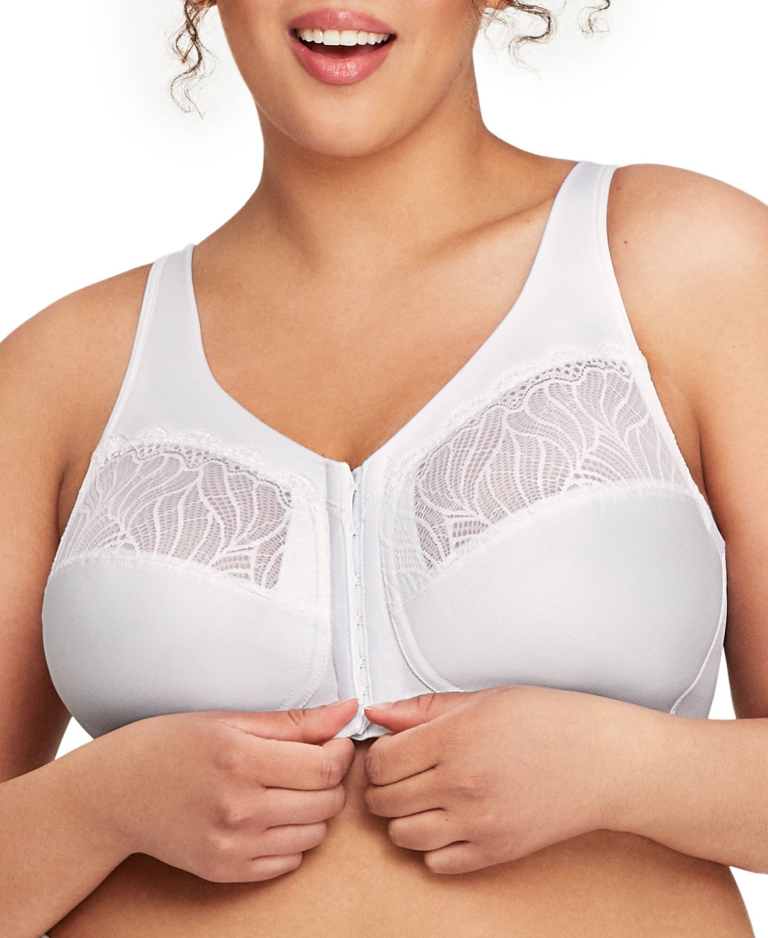 Plus Size Full Figure Magiclift Natural Shape Front Closure Wirefree Bra 1210