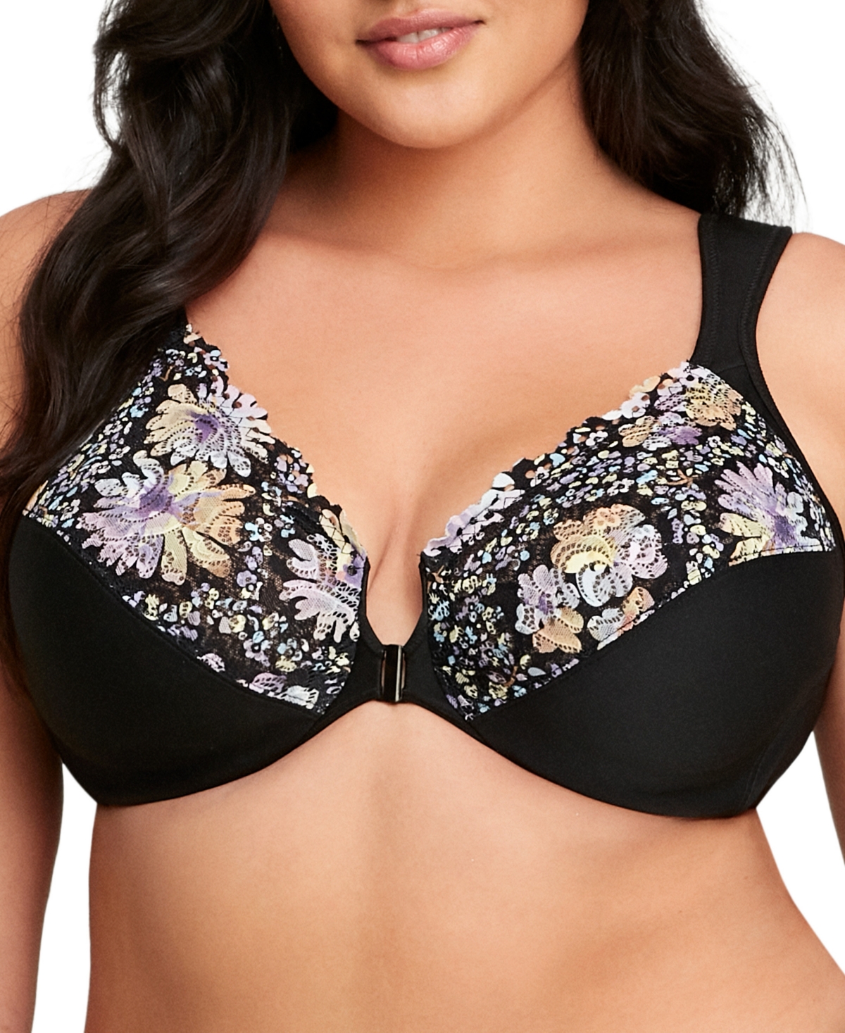 Women's Full Figure Plus Size Wonderwire Front Close Bra 1245 - Dark Denim