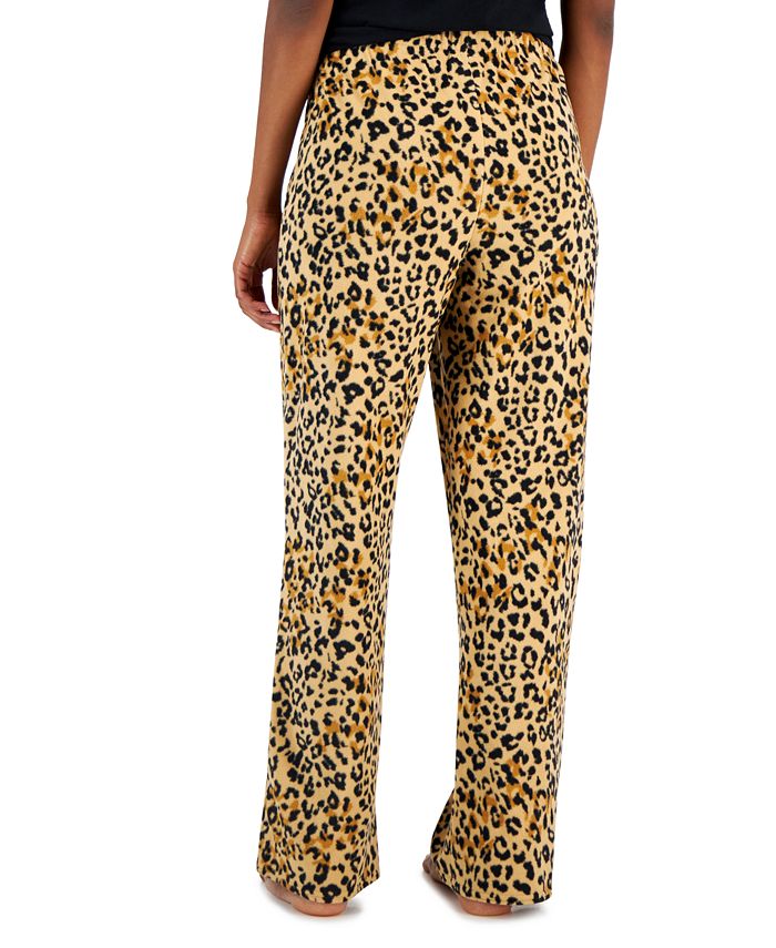 Jenni Women's Printed Fleece Wide-Leg Pajama Pants, Created for Macy's ...