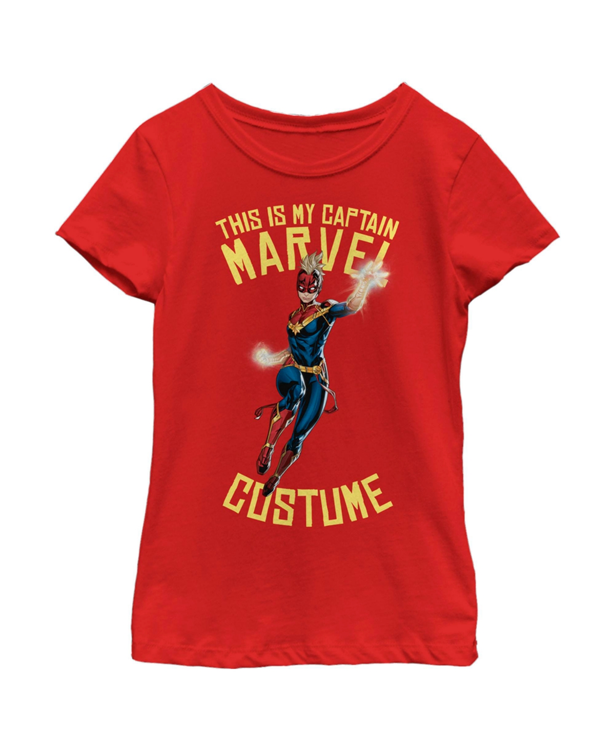 Marvel Girl's  Halloween This Is My Captain  Costume Child T-shirt In Red