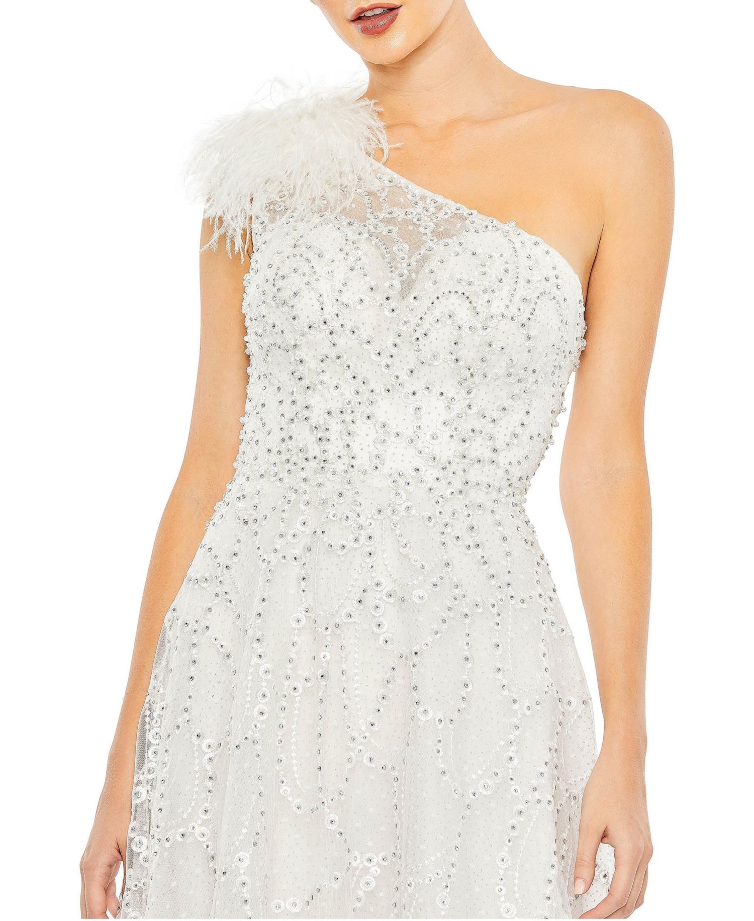 Women's Embellished One Shoulder A Line Gown