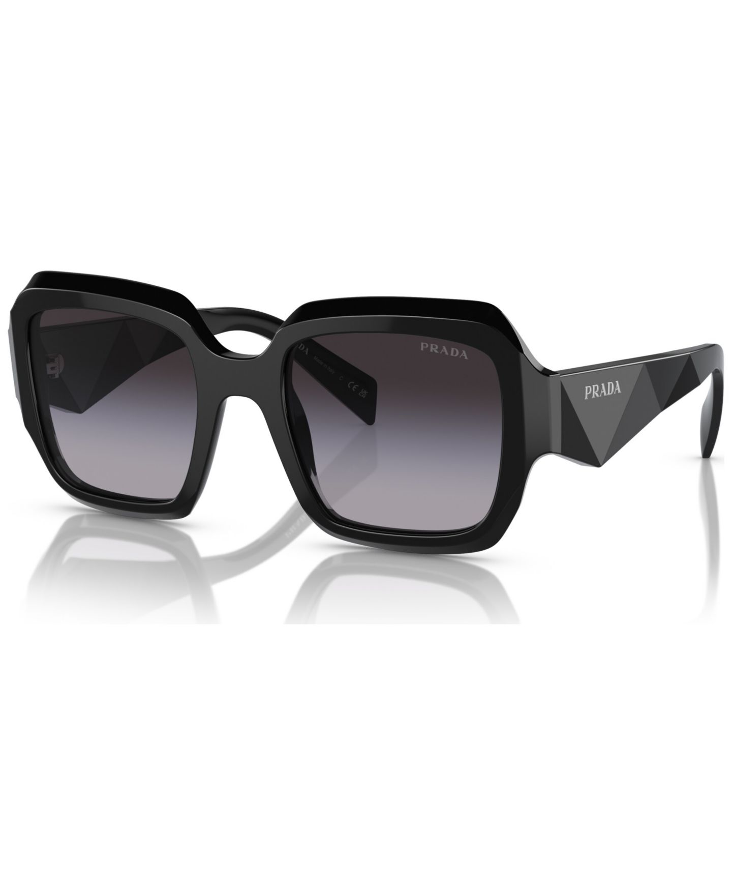 Женские солнцезащитные очки Prada Low Bridge Round Sunglasses, PR 28ZS, цвет: Чёрный — фото 1