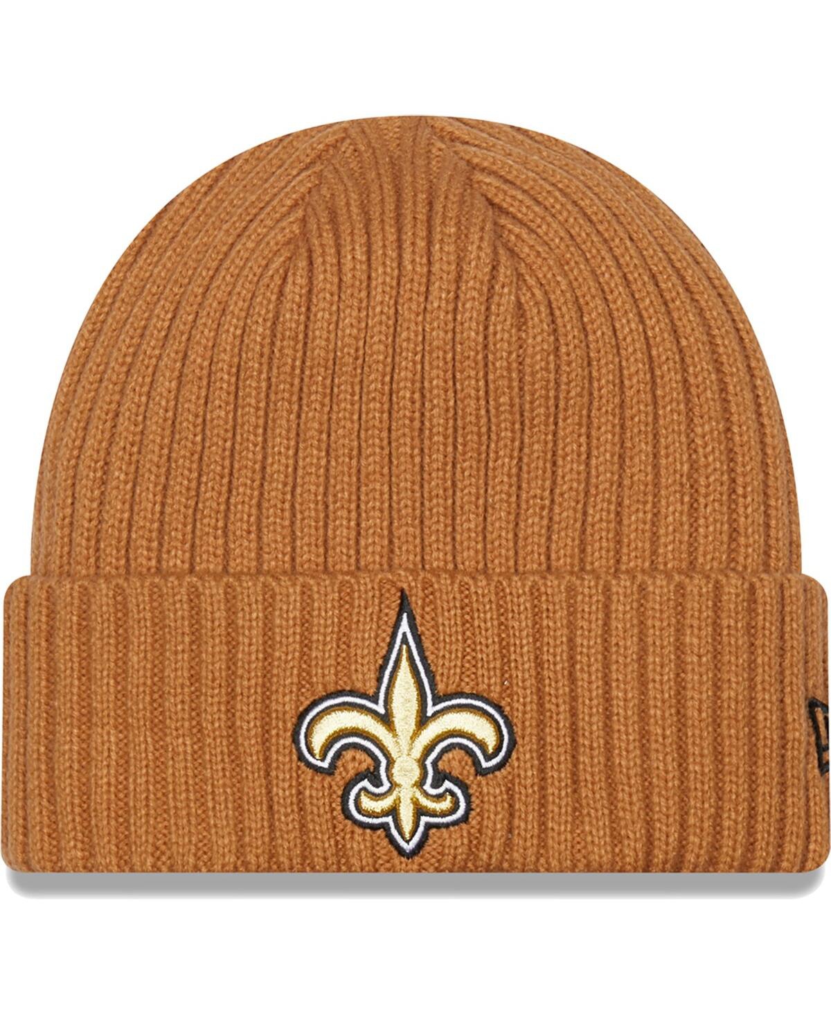 Shop New Era Men's  Brown New Orleans Saints Core Classic Cuffed Knit Hat