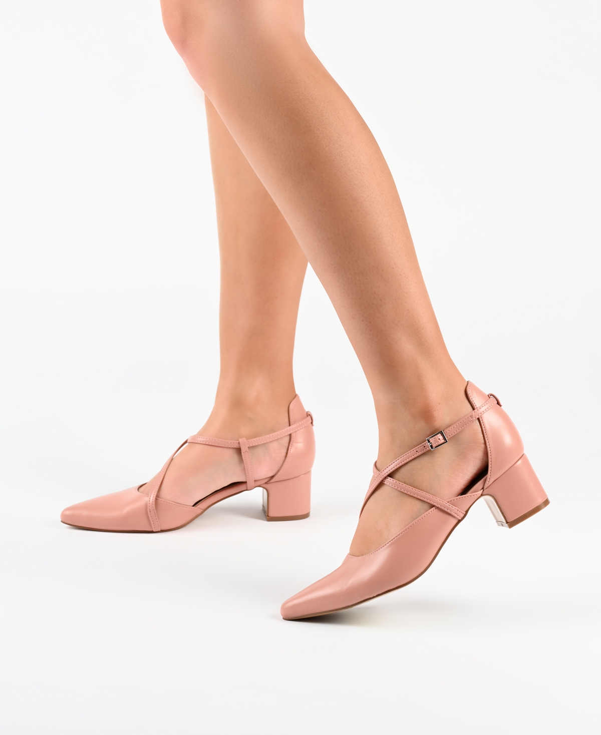 Journee Collection Women's Galvinn Crisscross Pointed Toe Pumps