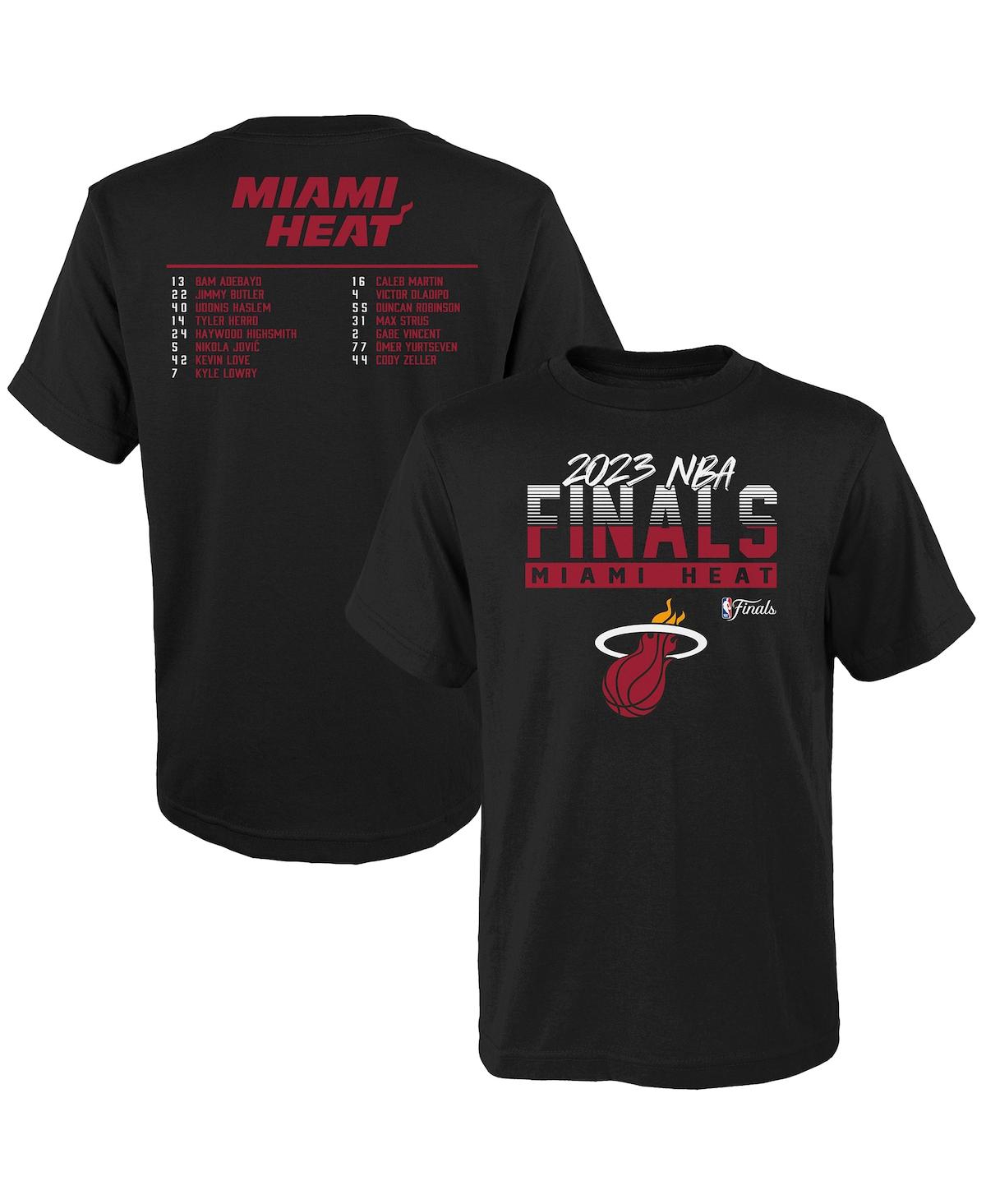 Shop Fanatics Toddler Boys And Girls  Black Miami Heat 2023 Nba Finals Roster T-shirt