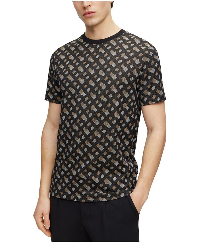 Louis Vuitton Monogram T-Shirt Chest Logo Gray Short-Sleeved Round Neck  mens