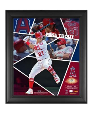 Mike Trout Autographed and Framed Red Angels Jersey