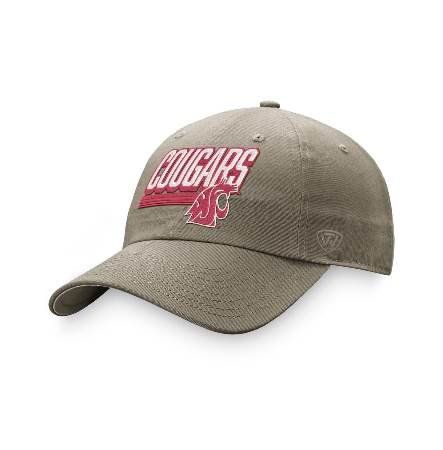 Мужская кепка Top of the World Khaki Washington State Cougars Slice Adjustable Hat — фото 2
