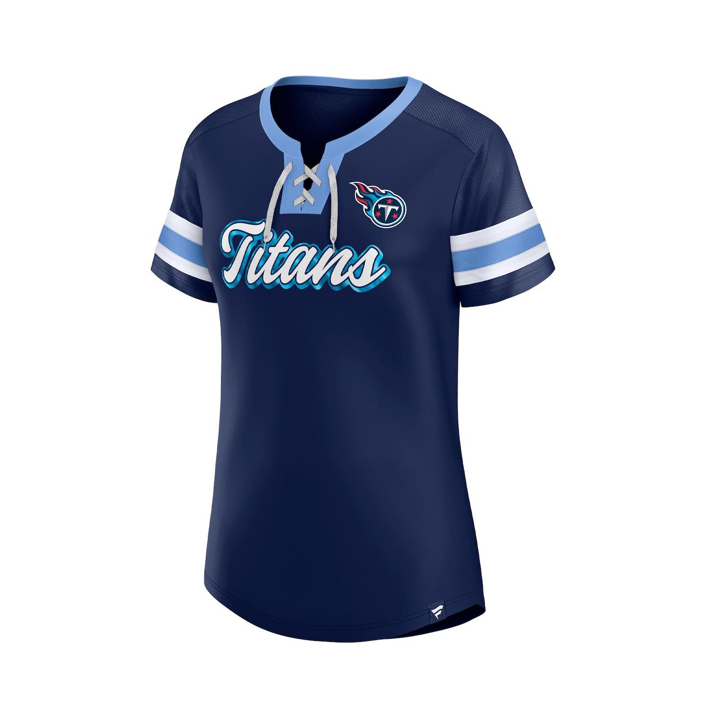 Женская футболка Fanatics Navy Tennessee Titans Original State Lace-Up — фото 3