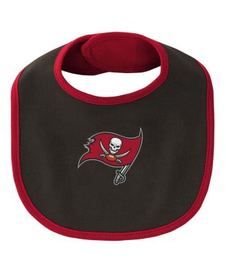 Newborn and Infant Boys and Girls Red, Black Tampa Bay Buccaneers Little Champ Three-Piece Bodysuit Bib and Booties Set