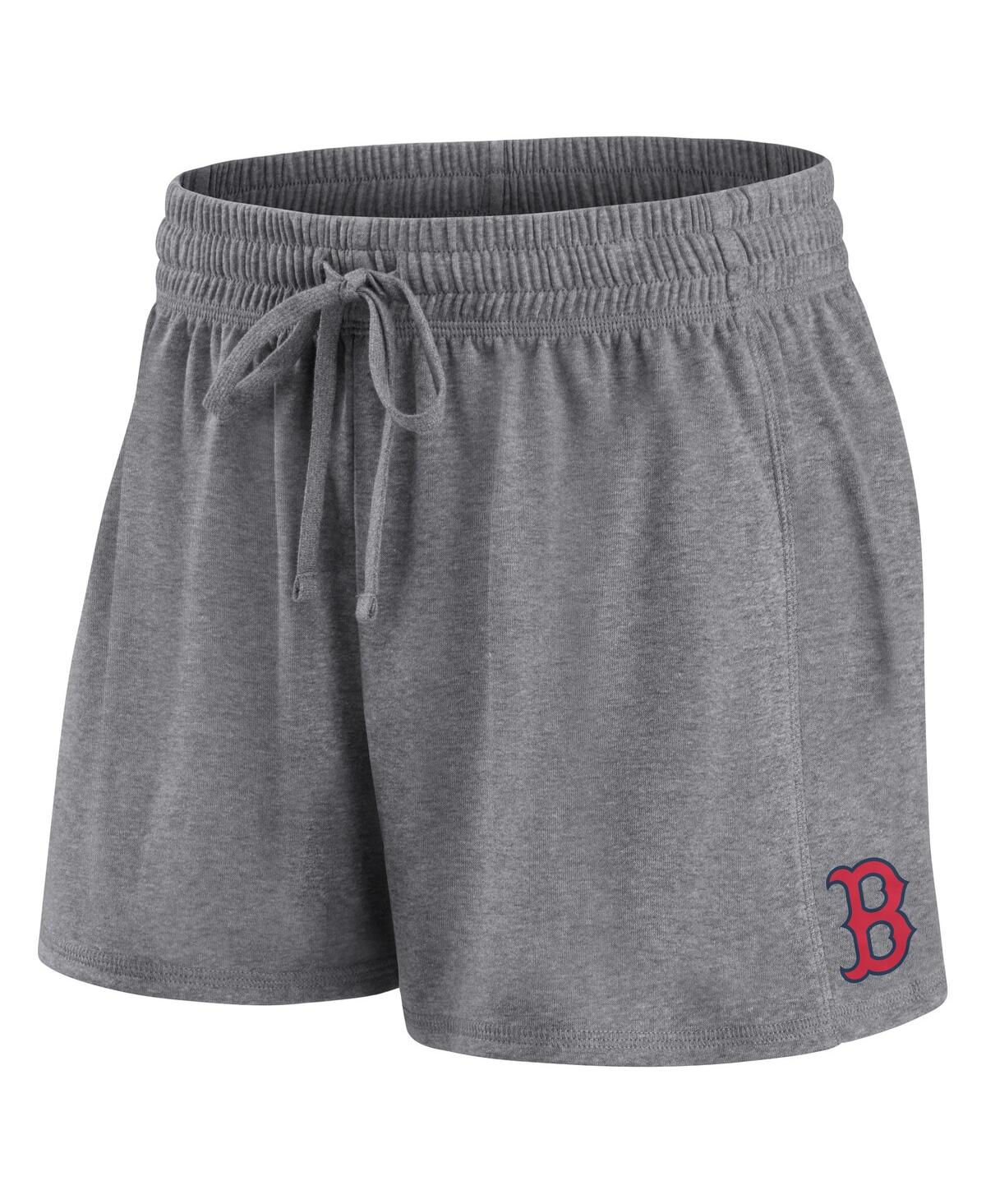 Women's Fanatics Gray Boston Red Sox Script T-shirt and Shorts Combo Set - Gray