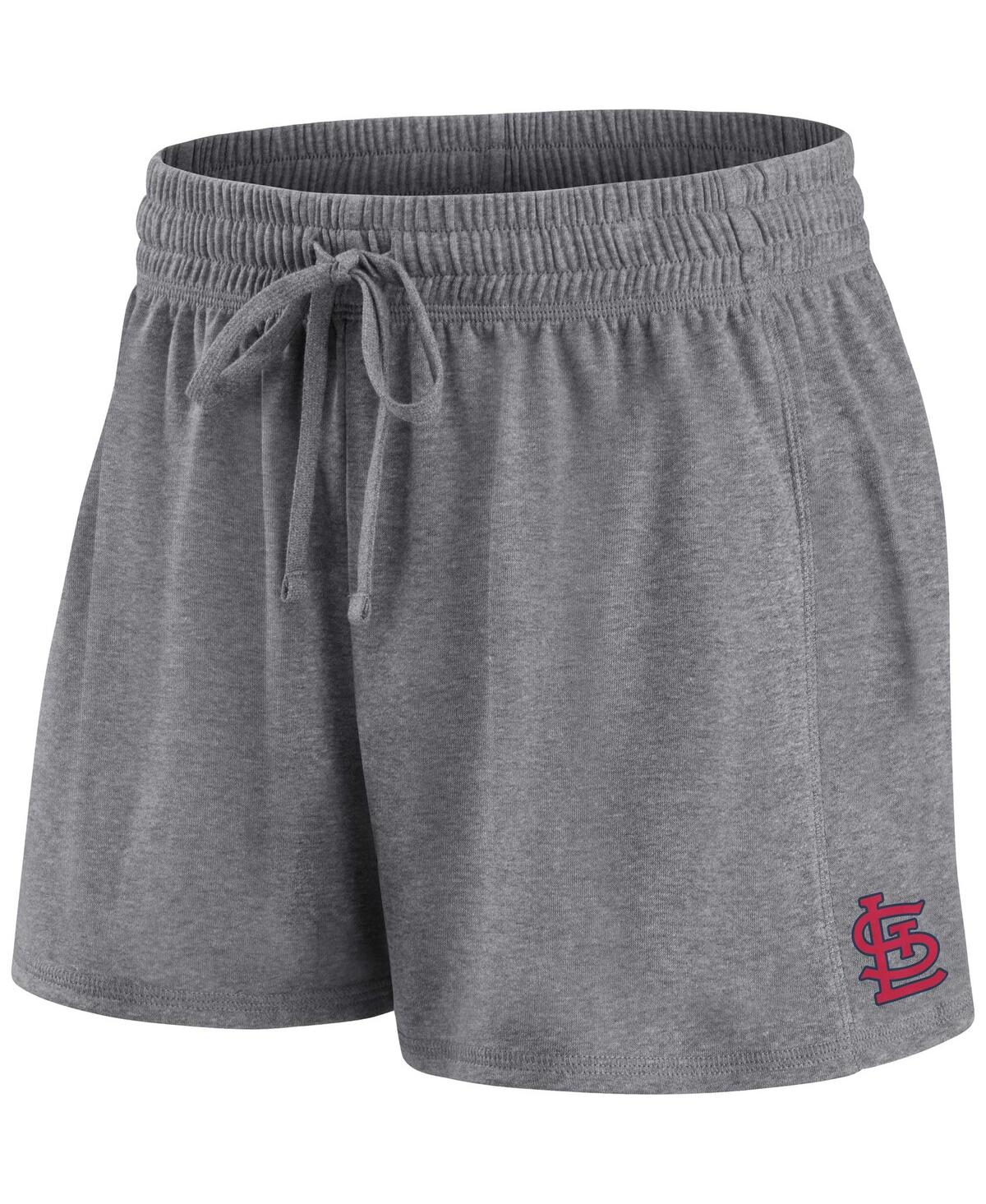 Fanatics Women's  Red, Gray St. Louis Cardinals Script T-shirt And Shorts Combo Set In Red,gray