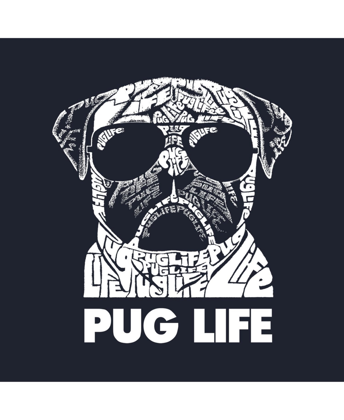 La Pop Art Boys Word Art Hooded Sweatshirt - Pug Life