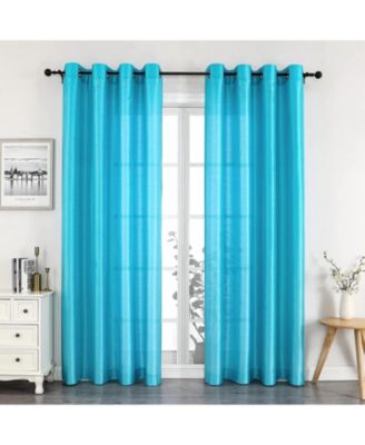 Home Living 2 Piece Lightweight Basic Sheer Grommet Top Curtain Panels