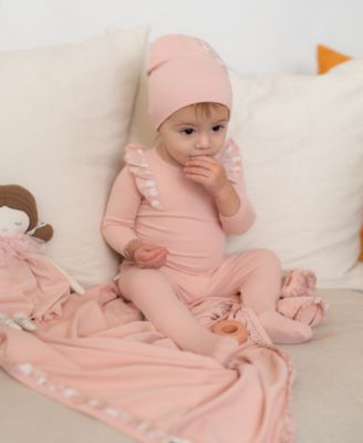 Maniere - Baby Girls Shoulder Ruffle Footie