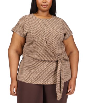 Michael Kors Women's Plus Size Tie-Sleeve Top Black Size 3X