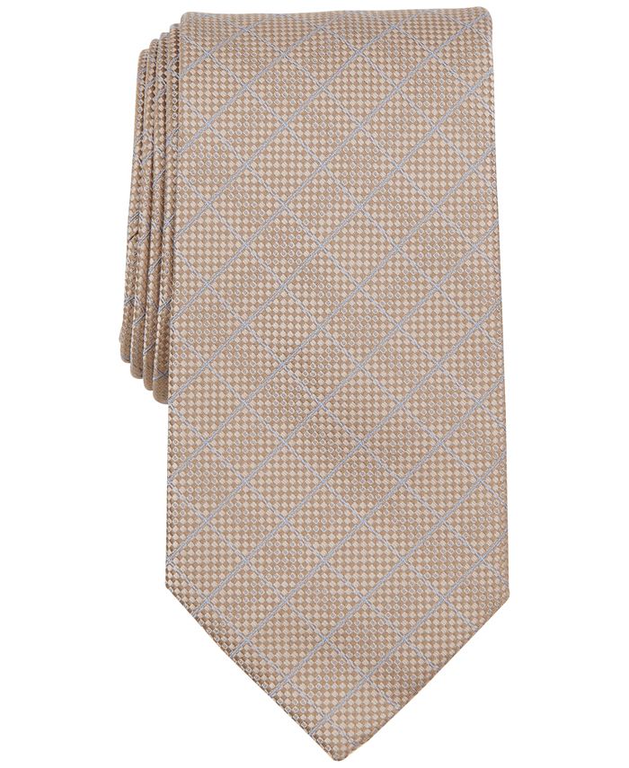 Michael Kors Men's Hempstead Grid Tie Gray Size Regular