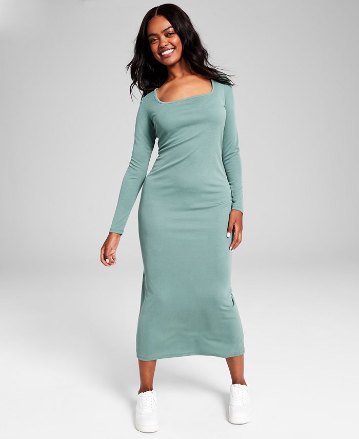 And Now This Women's Ribbed Scoop-Neck Knit Maxi Dress - Macy's