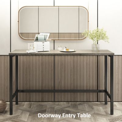 Extra Long Counter Height Dining Set with 3 Stools