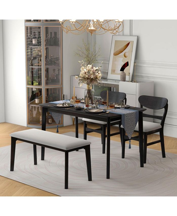 Simplie Fun Dining Table Set for 4, Kitchen Table with 2 Chairs and 1