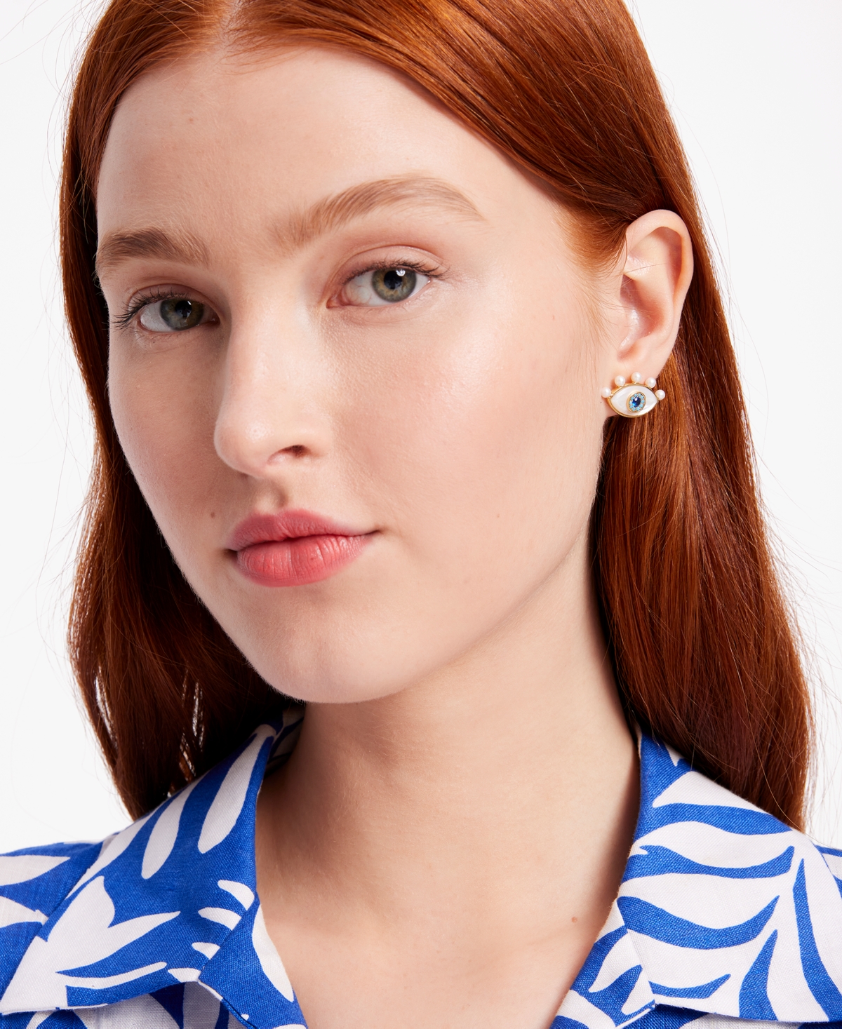 Kate Spade New York Gold-Tone Mixed Stone Evil Eye Statement Stud Earrings