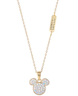 Disney Crystal Mickey Mouse Pendant Necklace in 18k Gold-Plated ...
