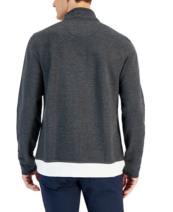 Men's Colorblocked Quarter-Zip Fleece Sweater, Created for Macy's