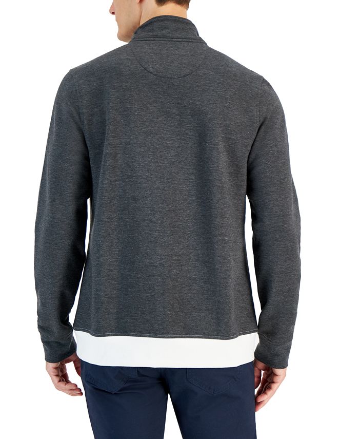 Club Room Men's Colorblocked Quarter-Zip Fleece Sweater, Created for ...