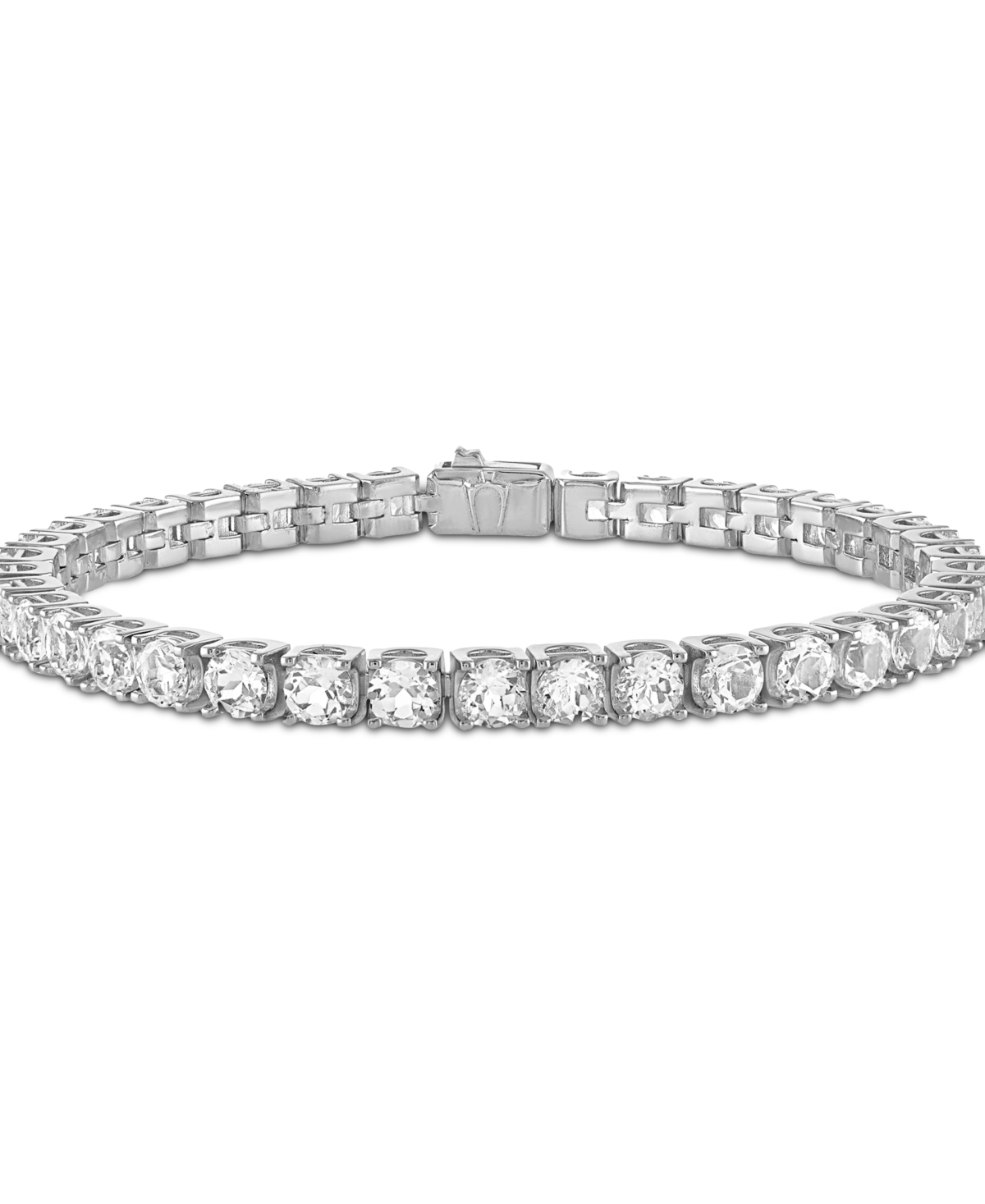 Men's White Topaz Icon Tennis Bracelet (1/10 ct. t.w.) in Sterling Silver - Na