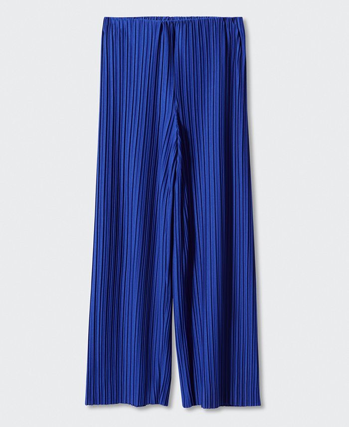 MANGO Women's Pleated Wide Leg Pants Macy's