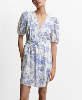 MANGO Women's Belt Floral Dress - Macy's