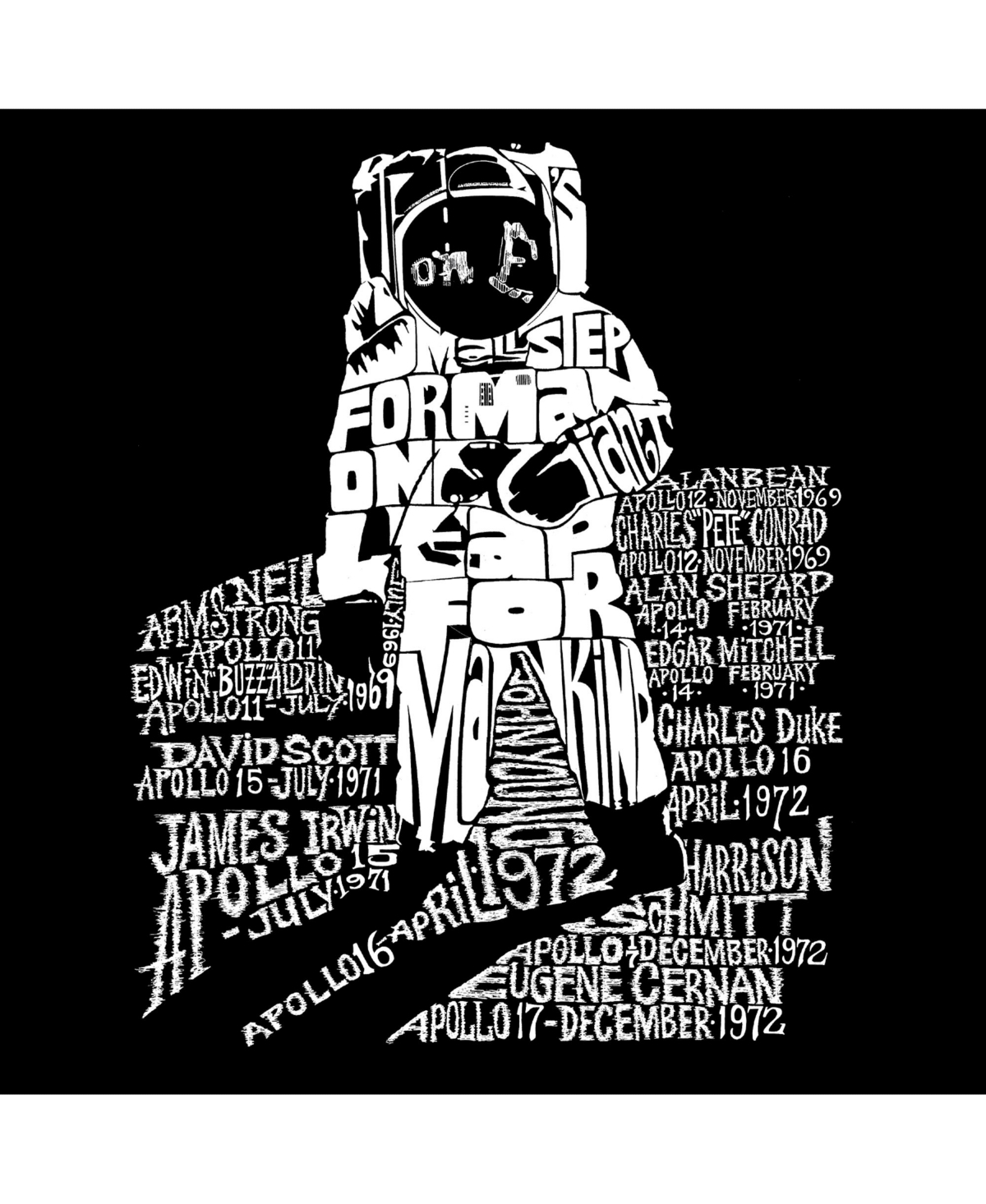 Big Girl's Word Art Long Sleeve T-Shirt - Astronaut