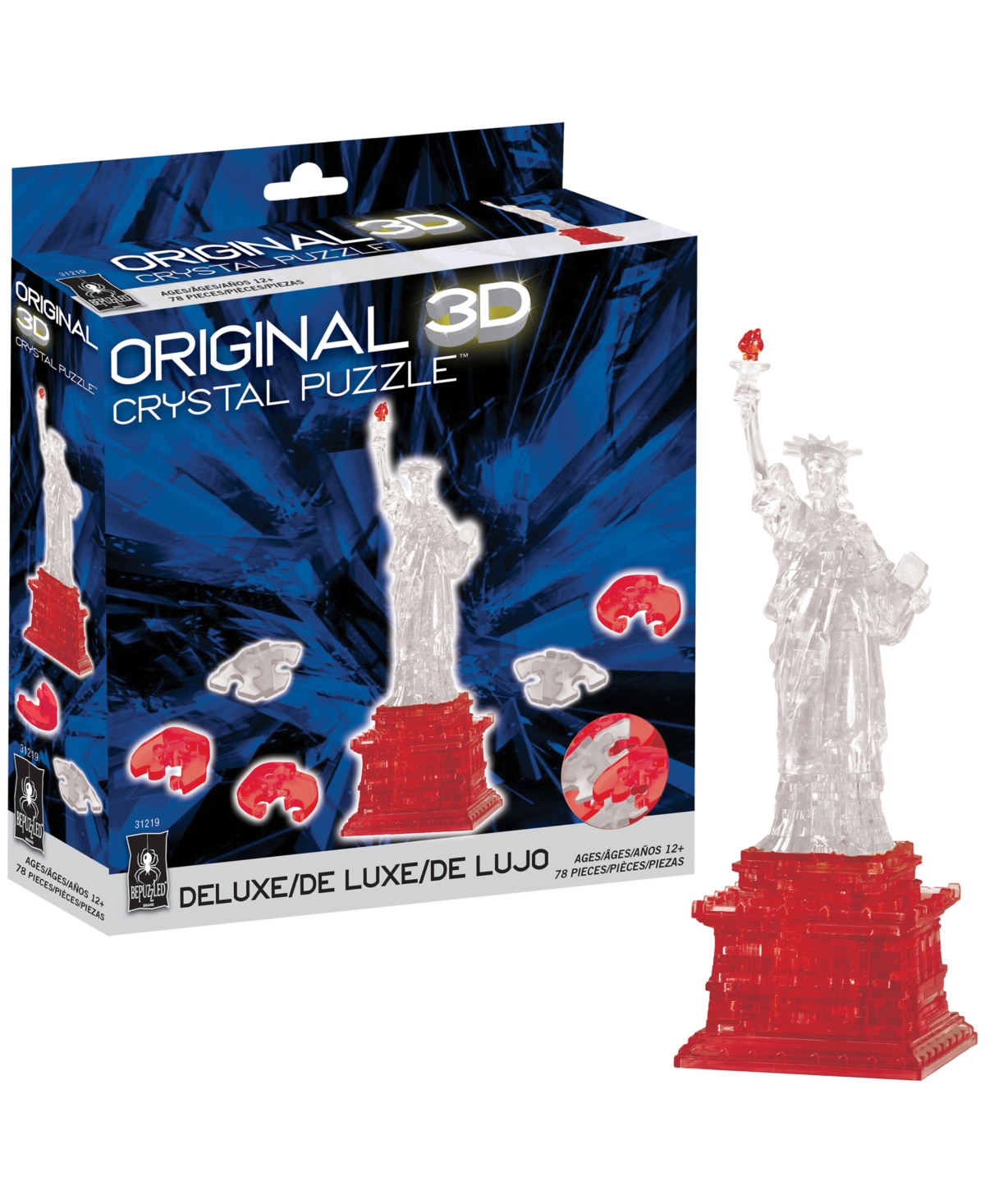 University Games Bepuzzled 3d Crystal Puzzle Statue Of Liberty, 78 Pieces In No Color