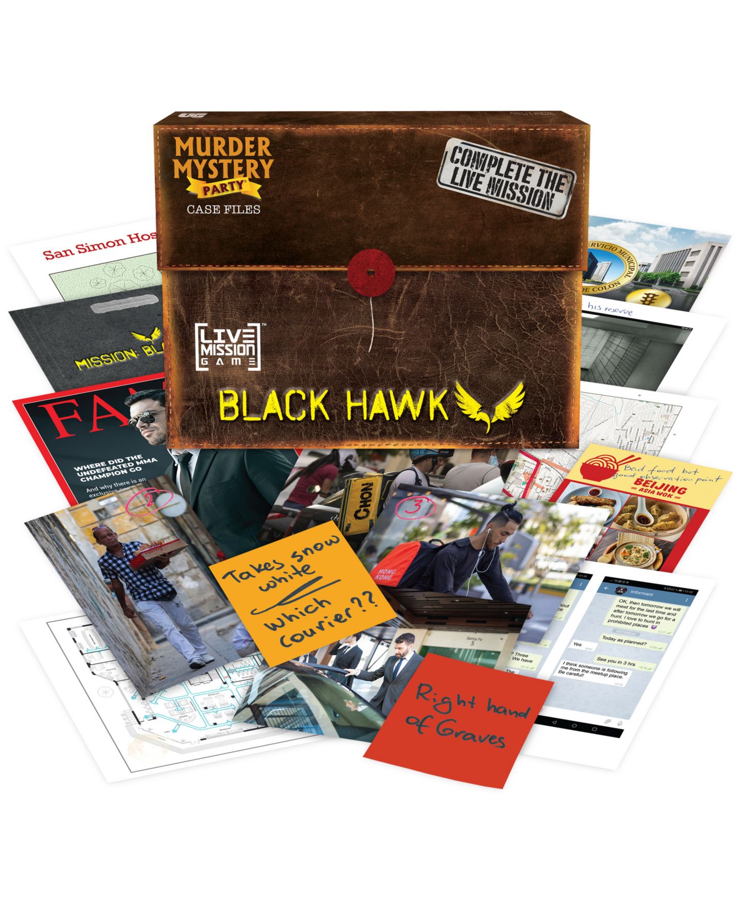 Детская настольная игра University Games Murder Mystery Party Black Hawk Board Game, от 17 лет — фото 1
