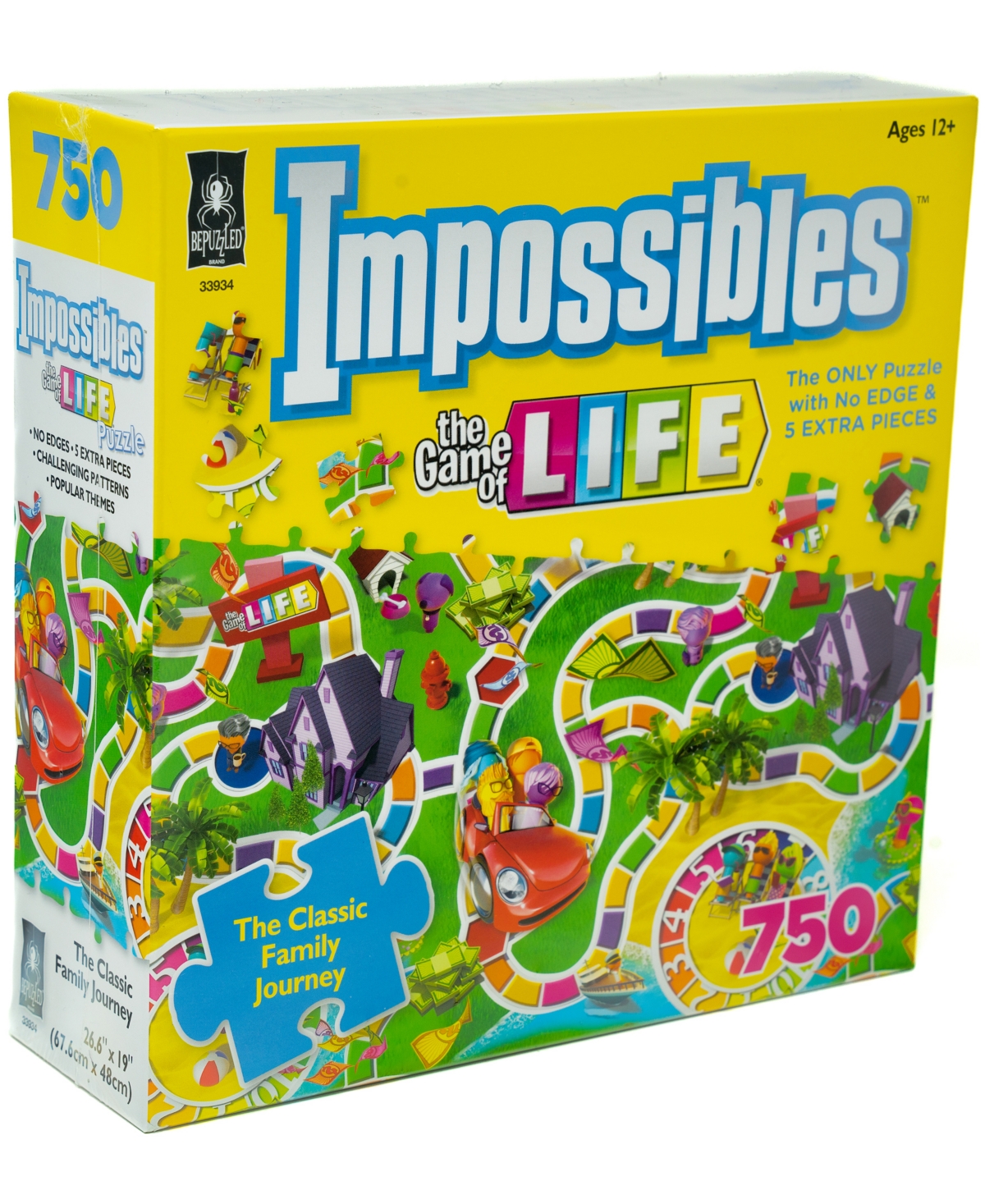 University Games Kids' Bepuzzled Impossibles Puzzle, Hasbro The Game Of Life, 750 Pieces In No Color